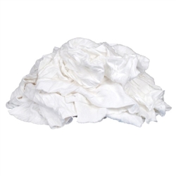 New White T-shirt Rags, Small Cut, 50-lb box